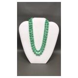 Possibly Jade Vintage Beaded Dual Strand Necklace