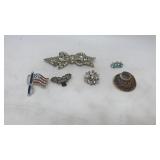 Vintage Rhinestone Costume Jewelry Brooches