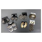 Vtg Metal Pierced Earrings Costume Jewelry