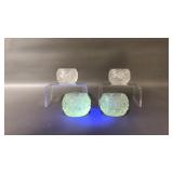 Vintage Manganese Glass Salt Cellars