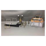 Vintage Brass Coat Wall Hook, Plate/book Stands +