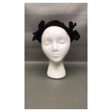 Vintage Black Velvet Beret Tam Hat