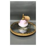 Vtg MCM Vanity Tray & Glass Perfume Bottle
