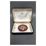 Antique Micro Mosaic Italian Brooch Pin