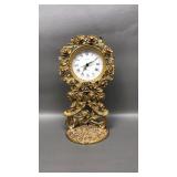 Vintage German Globe Rose Mantle Clock