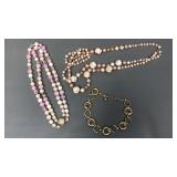 Vtg Costume Jewelry Cluster Necklaces & More