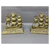 Vintage Metal Ship Bookends
