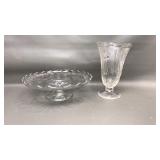 Iris & Herringbone Vase & Crystal Cake Stand
