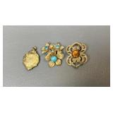 Robert Gold Tone Brooch, Antique Locket & More!