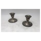 Signed Rogerï¿½s Sterling Silver candlestick holders