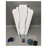 80's Deco Ritz Pewter Brooch, Glass Fish & More