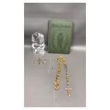 Vtg Bethlehem Lead Crystal Paperweight & More