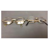 Gold Tone French Hexagonal Glasses