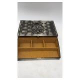 Vintage Ornate Metal Jewelry Box