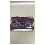 Antique Gold Rimmed Eyeglasses In Case