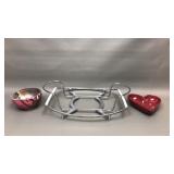 Vtg Corning Ware Stand, Pampered Chef Dish & More