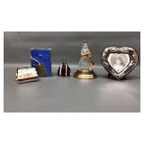Porcelain Purse Box Silver Plated Frame & More