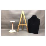 Vintage Velvet Wig/hat Necklace Stands & Eisel