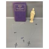 Antique Jesus The Healer Divine, Pewter Crosses +