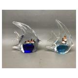 Art Glass Murano Style Art Glass Fish Sculptures
