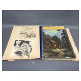 1940's Handmade Scrapbook W Wwii News Clips