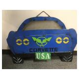 Corvette Car Handmade Metal Art Piece