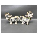 Vintage Ceramic Japanese Cow Salt & Pepper Shakers
