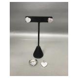 Tested Sterling Silver W Diamonds Heart Jewelry