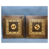 2 Mcm Inlaid Wooden Wall Hangings