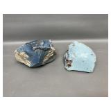 Possibly Leland Blue Slag Glass Pieces