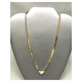 Gold Tone Givenchy Herringbone Chain Necklace