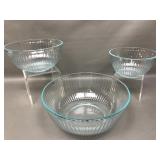 Pyrex Ribbed Glass Mixing Bowls