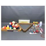Vtg. Billiard Balls And Repair Supplies