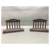 Cast Iron Vintage Parthenon Bookends