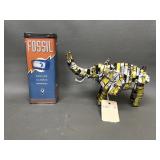 Handmade Pop Can Elephant & Fossil Tin