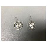 90% Silver Mercury Dime Cut Out Earrings