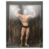 Steve Grey Arnold Swarzenegger Signed Art Piece