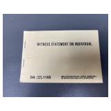 1960's Witness Statement On Individual Booklet