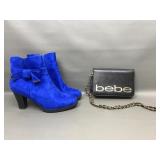 Bebe Shoulder Bag & Size 9 Suede Booties