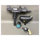 Super Power Uzi Toy, Pellets In Faux Grenade Case+