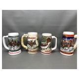 Vintage Budweiser Ceramic Beer Steins
