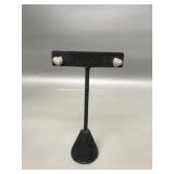 Tested Sterling Silver W Diamonds Heart Earrings