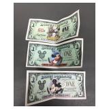 1997, 1998 & 2002 Discontinued Disney Dollar Bills