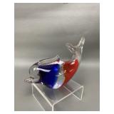 Vintage Murano Style Art Glass Dolphin Sculpture