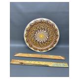 Signed Hand Painted Mandala Round Wood Decor +