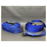 2 Blue Polyester Buckle Down Tie Down Strap