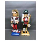 Snowboarding Wooden Nutcracker & Skier W  Ski Pole