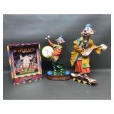 Dancing Circus Clown Jewelry Box & Resin Statues