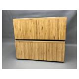 2 Bamboo Rectangular Pedestal Display Stands