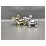 Modern Ceramic Poodle Balloon Dog Figurines